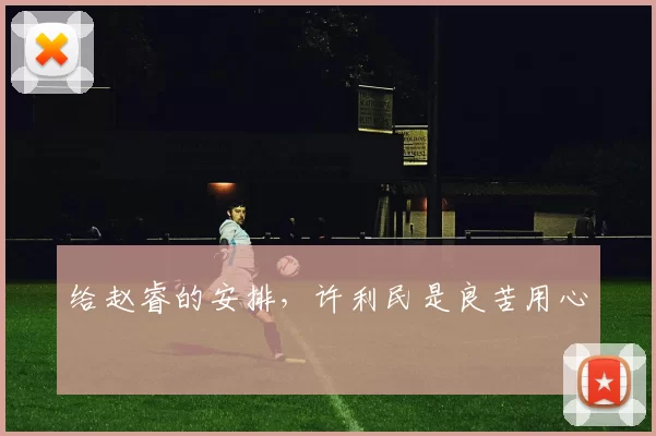 给赵睿的安排，许利民是良苦用心